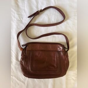 Vintage Leather Green Fields Shoulder Bag